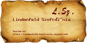 Lindenfeld Szofrónia névjegykártya